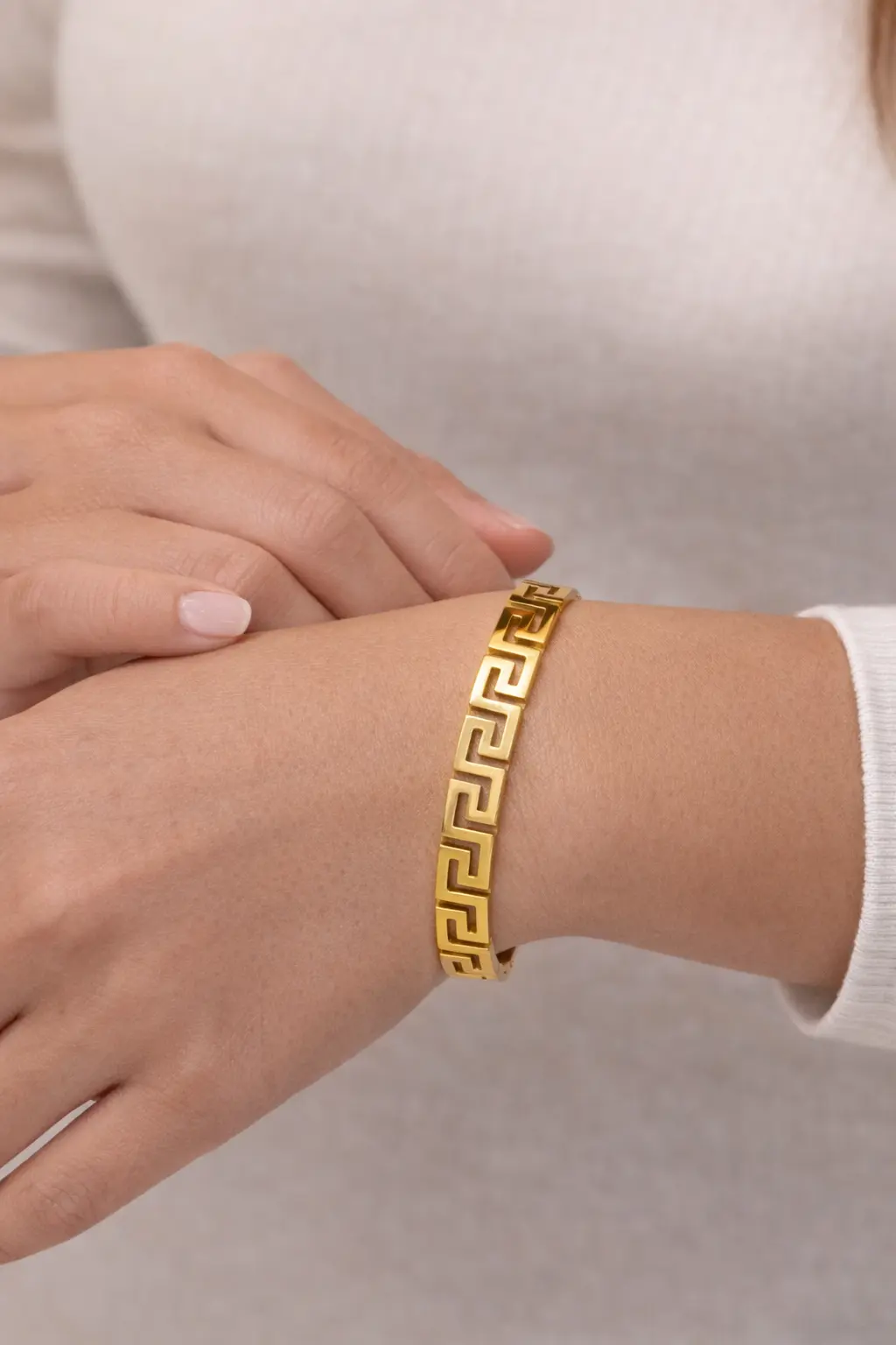 Greek key bangle