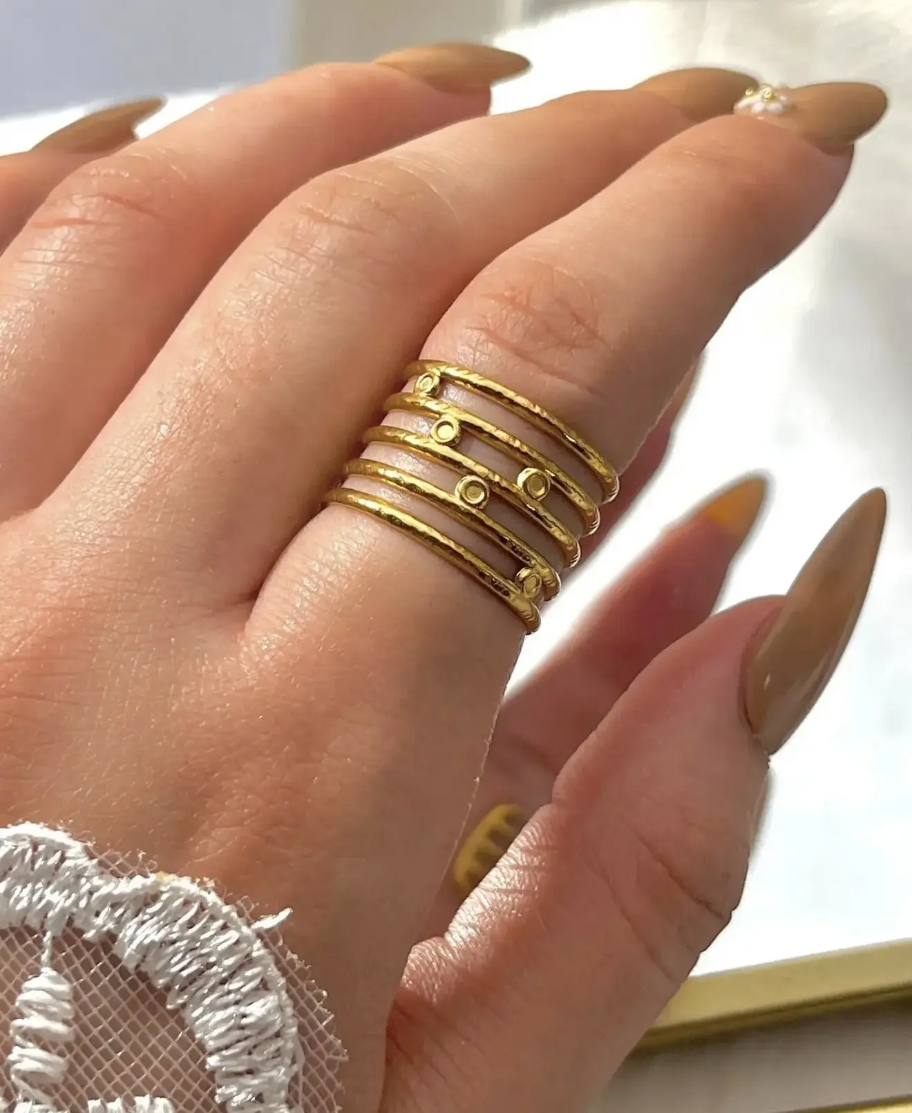 Multi-layered gold-plated Stainless ring