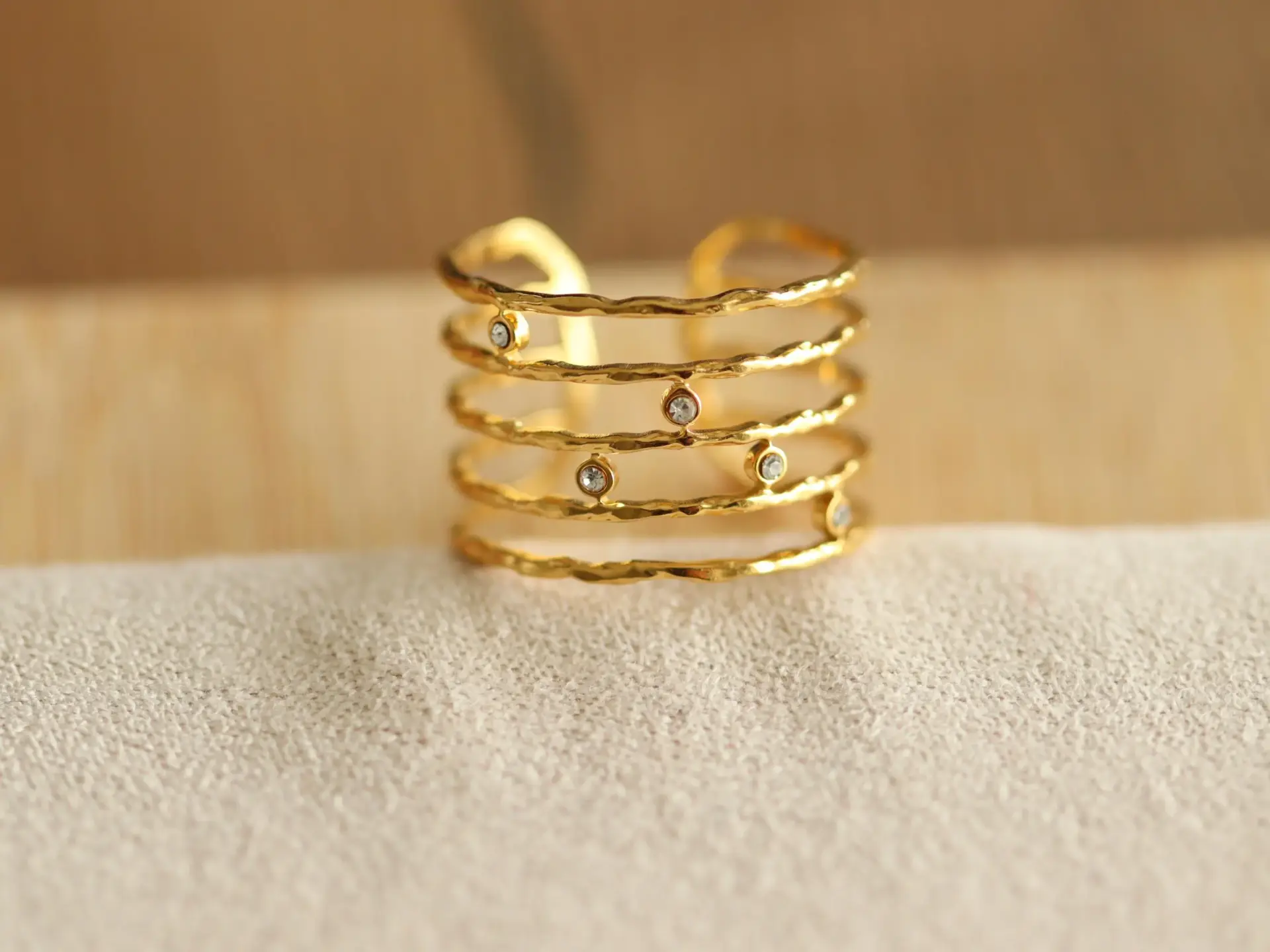 Multi-layered gold-plated Stainless ring