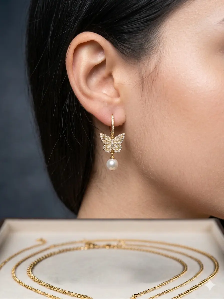 Heart and Feather Earrings