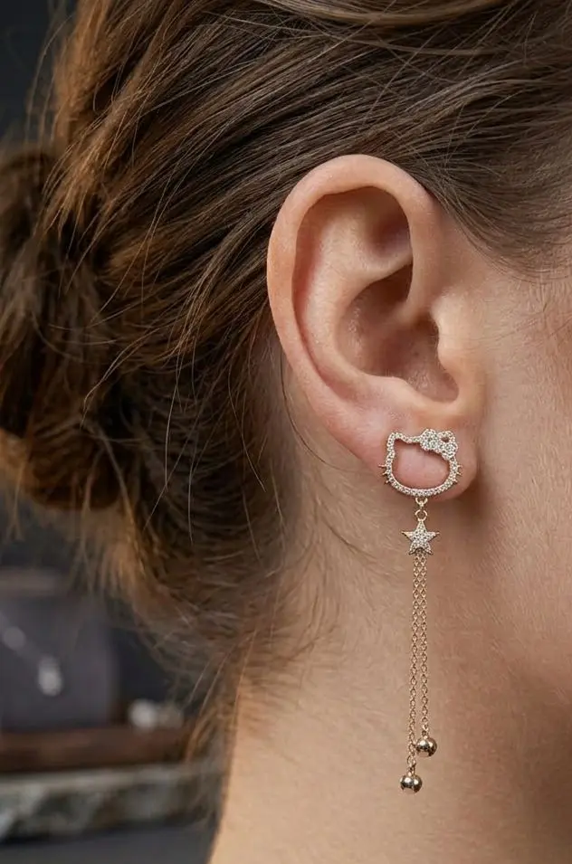 Hello Kitty Long Drop Earring